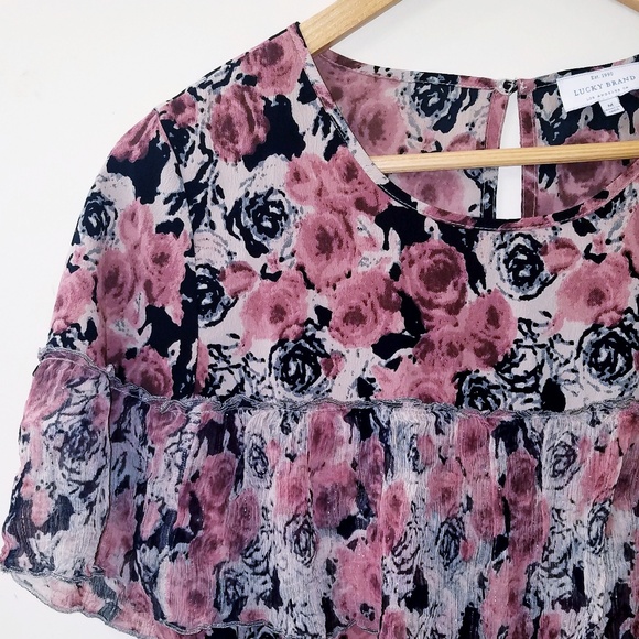 Lucky Brand - Boho Ruffle Rose Dress - Picture 4 of 9